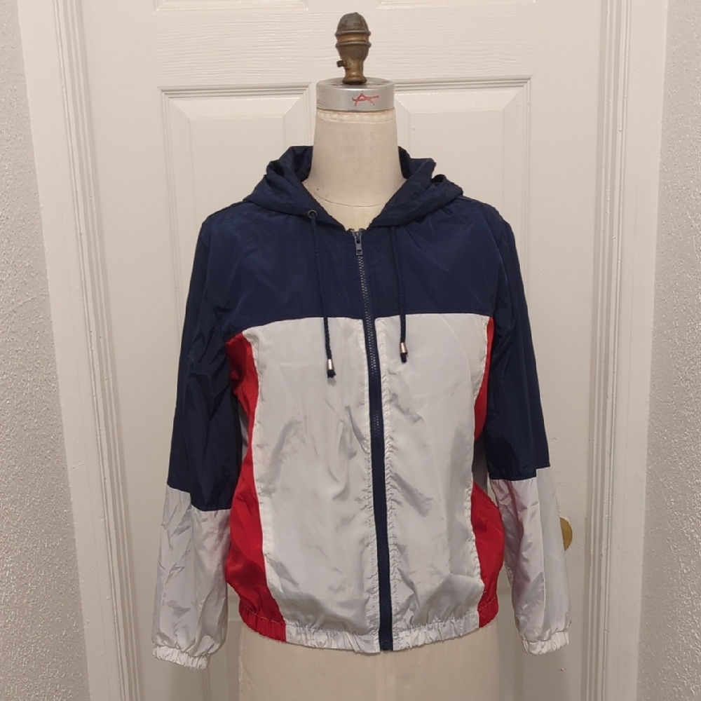 Colorblock Hooded Windbreaker Jacket